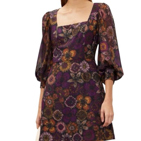 Slate & Willow Dark Florals Mini Dress Size 0 - Picture 9 of 12